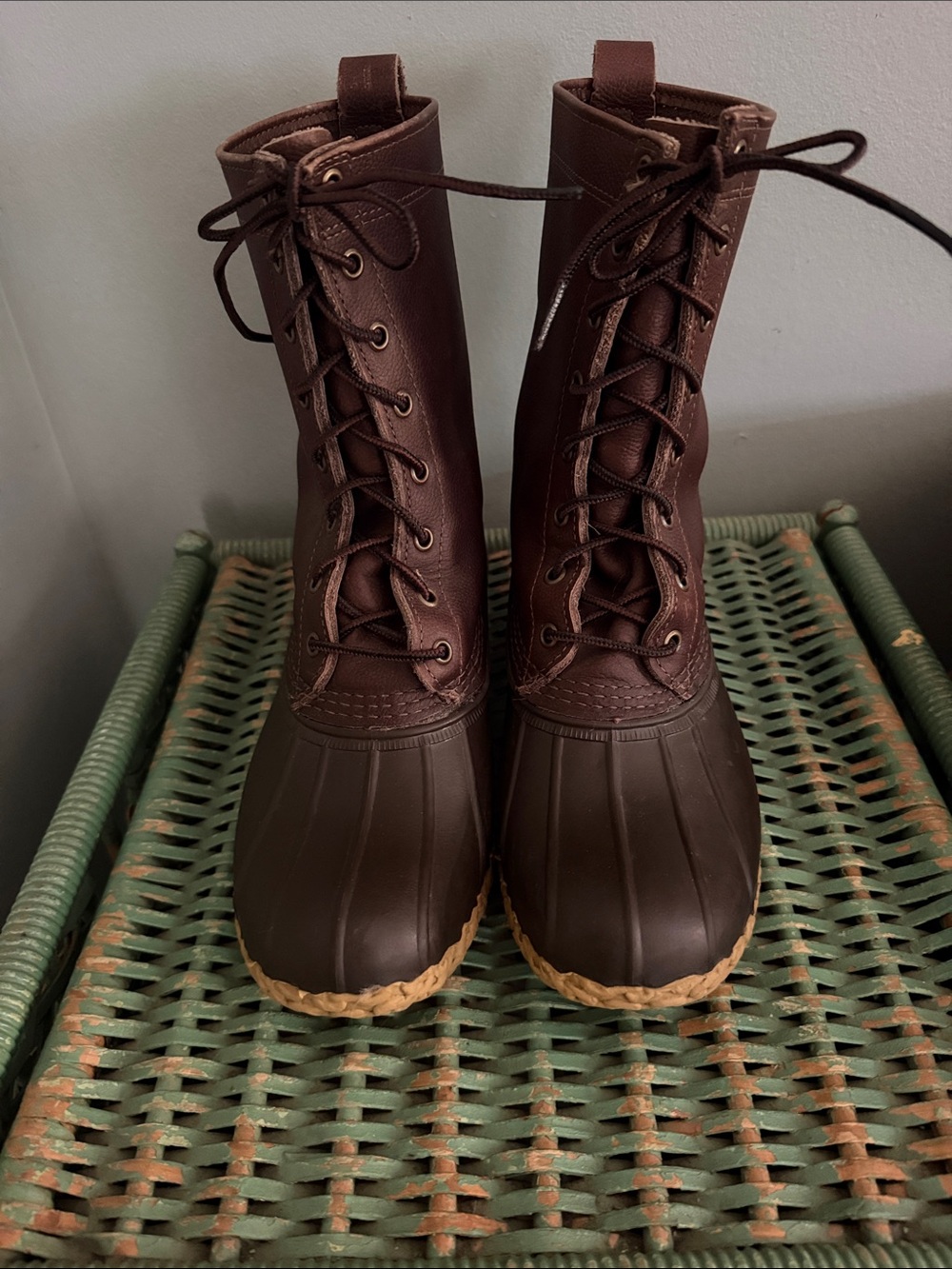 LL Bean Maine Hunting Boots in women's 9M brown shaft